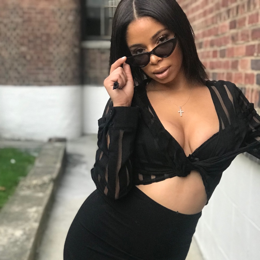 Mesh Striped Crop Top